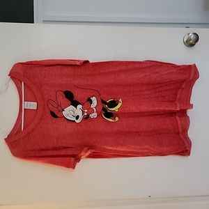 Disney Minnie Mouse Red Burnout Short Sleeve Tee 2X